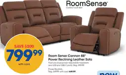 Fred Meyer Room Sense Cannon 88" Power Reclining Leather Sofa offer