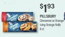Commissary Pillsbury cinnamon or orange icing orange rolls offer