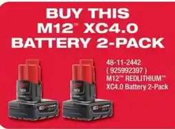 Fastenal M12 Redlithium XC4.0 Battery 2-Pack offer