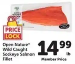 Vons Open Nature Wild Caught Sockeye Salmon Fillet offer