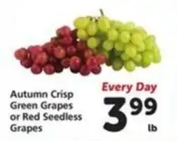 Vons Autumn Crisp Green Grapes or Red Seedless Grapes offer