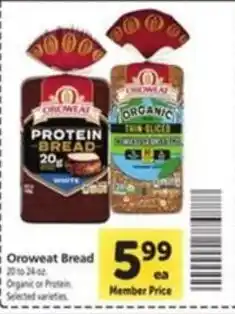 Vons Oroweat Protein Bread offer
