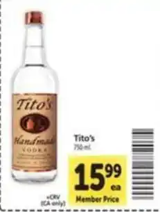 Vons Tito's Handmade Vodka offer