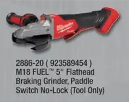 Fastenal M18 FUEL 5" Flathead Braking Grinder, Paddle Switch No-Lock offer