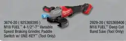 Fastenal Milwaukee M18 FUEL 4-1/2"-7" Variable Speed Braking Grinder, Paddle Switch w/ ONE-KEY offer