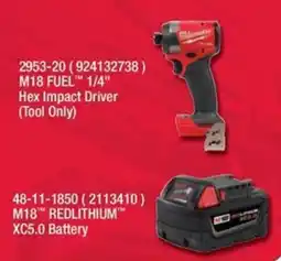 Fastenal Milwaukee M18 FUEL 1/4" Hex Impact Driver (Tool Only) offer