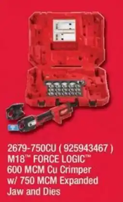 Fastenal M18 Force Logic 600 MCM Cu Crimper offer