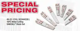 Fastenal Sawzall metal cutting blade set offer