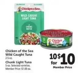 Vons Chicken of the Sea Wild Caught Tuna offer