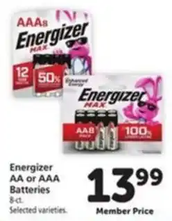 Vons Energizer AA or AAA Batteries offer