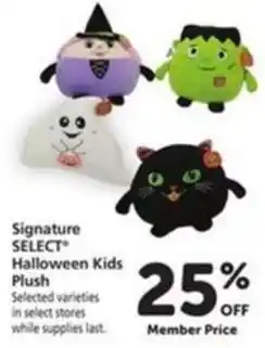 Vons Signature Select Halloween Kids Plush offer