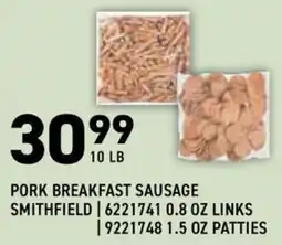 US Foods Chef's Store Smithfield pork breakfast sausage offer