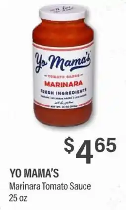 Commissary Yo Mama's Marinara Tomato Sauce offer