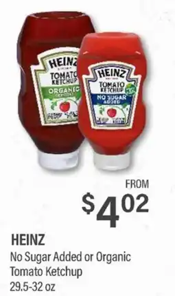 Commissary Heinz no sugar added or organic tomato ketchup offer