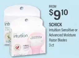 Commissary Schick Intuition Sensitive or Advanced Moisture Razor Blades offer