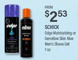 Commissary Schick Edge Moisturizing or Sensitive Skin Aloe Men's Shave Gel offer
