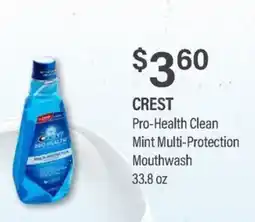 Commissary Crest pro health clean mint multi-protection mouthwash offer