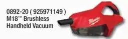 Fastenal M18 Brushless Handheld Vacuum offer