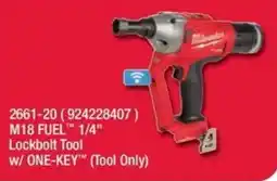 Fastenal Milwaukee M18 FUEL 1/4" Lockbolt Tool offer