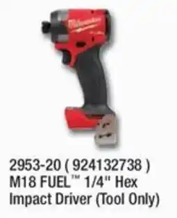 Fastenal Milwaukee M18 FUEL 1/4" Hex Impact Driver offer