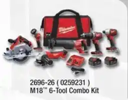 Fastenal Milwaukee M18™ 6-Tool Combo Kit offer