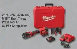 Fastenal Milwaukee M18 Short Throw Press Tool Kit w/ PEX Crimp Jaws offer