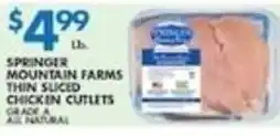Associated Springer mountain farms thin sliced chicken cutlets offer