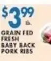 Associated Grain Fed Fresh Baby Back Pork Ribs offer