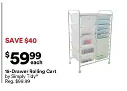 Michaels 15-Drawer Rolling Cart offer