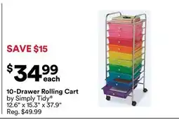 Michaels 10-Drawer Rolling Cart offer