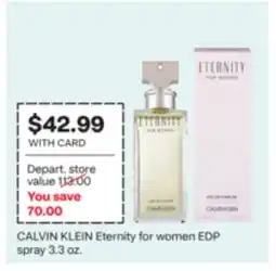 CVS CALVIN KLEIN Eternity for women EDP spray 3.3 oz offer
