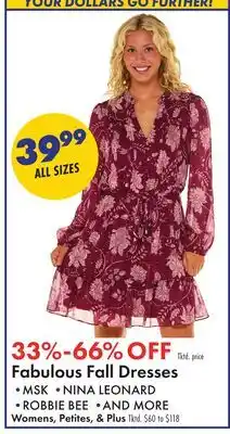 Boscov's Fabulous Fall Dresses offer