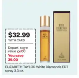 CVS ELIZABETH TAYLOR White Diamonds EDT spray 3.3 oz offer