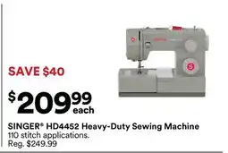Michaels SINGER HD4452 Heavy-Duty Sewing Machine offer