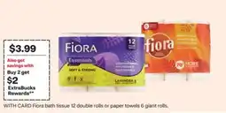 CVS Fiora bath tissue 12 double rolls or paper towels 6 giant rolls offer