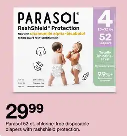 Target Parasol 52-ct. chlorine-free disposable diapers with rashshield protection offer