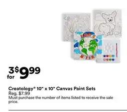 Michaels Creatology 10 x 10 Canvas paint Sets offer