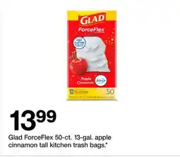 Target Glad ForceFlex 50-ct. 13-gal. apple cinnamon tall kitchen trash bags offer