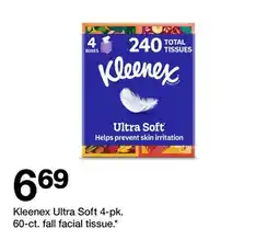 Target Kleenex Ultra Soft 4-pk. 60-ct. fall facial tissue offer