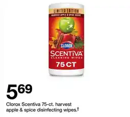 Target Clorox Scentiva 75-ct. harvest apple & spice disinfecting wipes.† offer