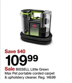 Target BISSELL Little Green Max Pet portable cored carpet & upholstery cleaner offer