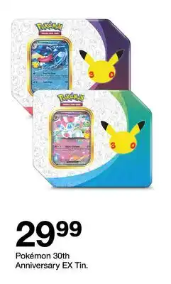 Target Pokémon 30th Anniversary EX Tin offer