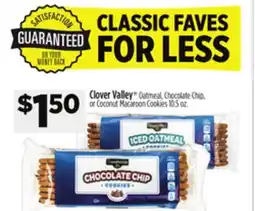 Dollar General Clover Valley Oatmeal, Chocolate Chip, or Coconut Macaroon Cookies offer