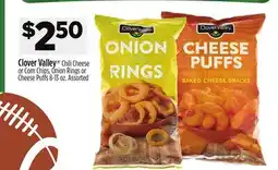 Dollar General Clover Valley Chili Cheese or Corn Chips, Onion Rings or Cheese Puffs offer