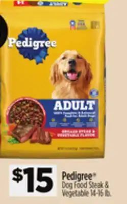 Dollar General Pedigree Dog Food Steak & Vegetable offer