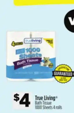 Dollar General True Living Bath Tissue offer