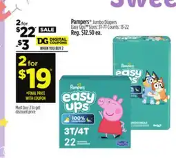 Dollar General Pampers Jumbo Diapers offer