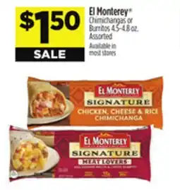 Dollar General El Monterey Chimichangas or Burritos offer