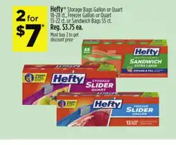 Dollar General Hefty Storage Bags Gallon or Quart Freezer Gallon or Quart or Sandwich Bags offer