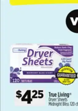Dollar General True Living Dryer Sheets Midnight Bliss offer